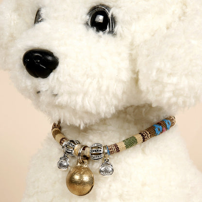 Ethnic Woven Dog Collar for Dogs – Multicolor