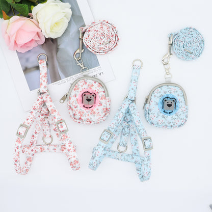 Floral Harness Set for Dogs – Pink
