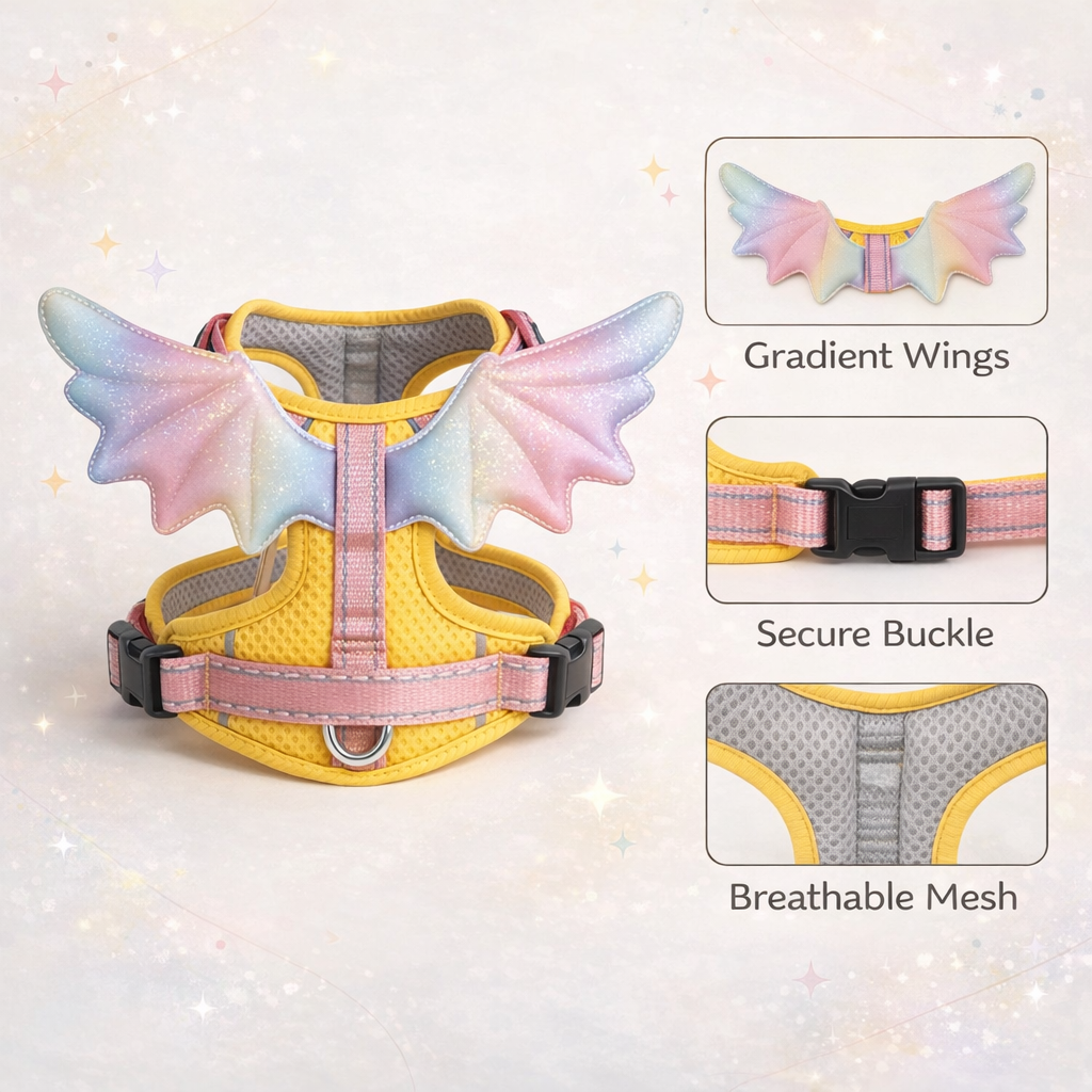 Rainbow Wings Harness & Leash Set for Small Dogs