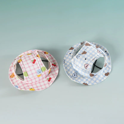 Plaid Cartoon Dog Hat