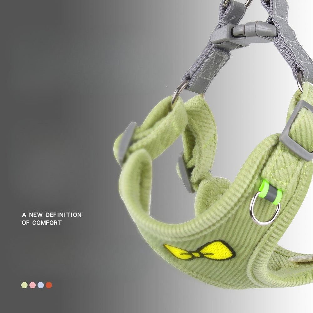 Corduroy Bow Tie Harness & Leash Set