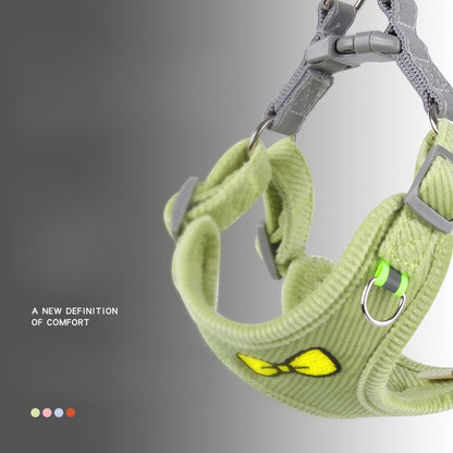 Corduroy Bow Tie Harness & Leash Set