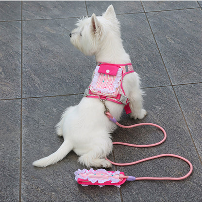 Ruffle Backpack Harness & Leash Set