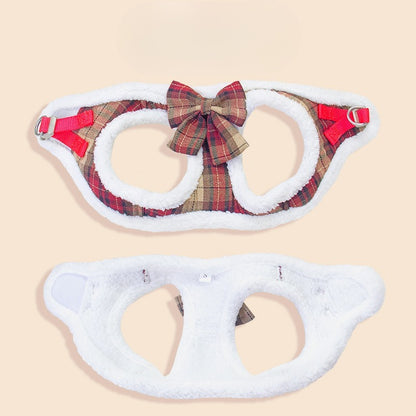 Plaid Bow Tie Dog Accessory Set for Dogs – Red