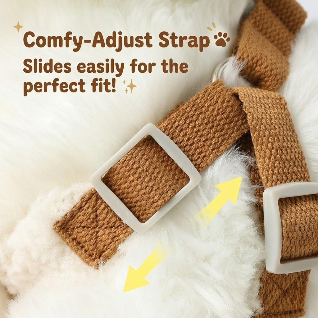 Soft Fleece Little Bear Harness & Leash Set – White