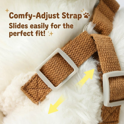 Soft Fleece Little Bear Harness & Leash Set – White