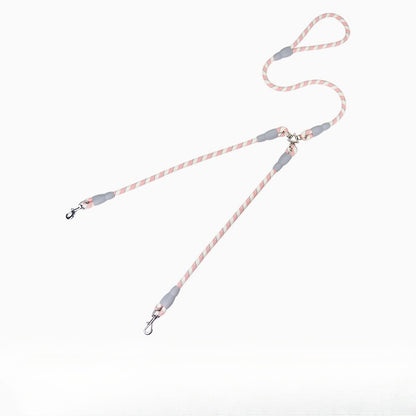 Reflective Braided Double Dog Leash for Dogs – Blue