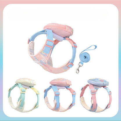 Seersucker Harness, Leash & Bag Set