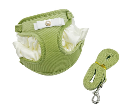 Cream French Mesh Dog Harness Set for Dogs – Pink