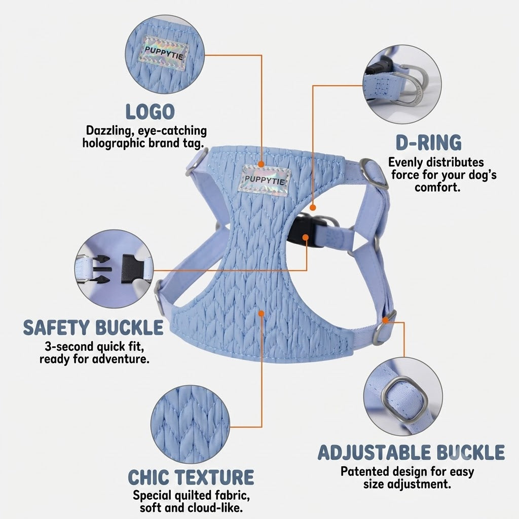 Quilted Soft Harness & Leash Set