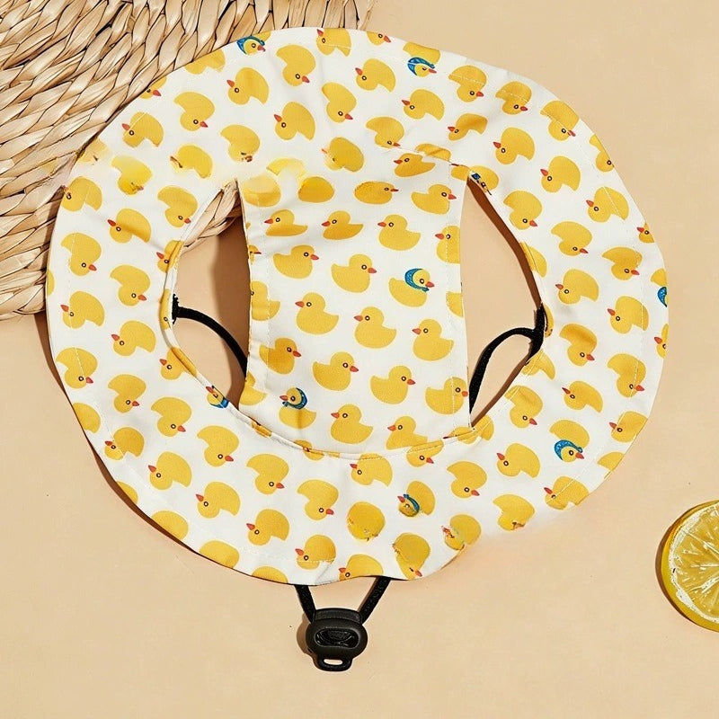 Duck Print Dog Hat – Yellow