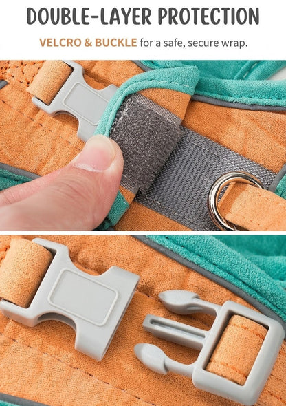 Reflective Suede Harness & Leash Set