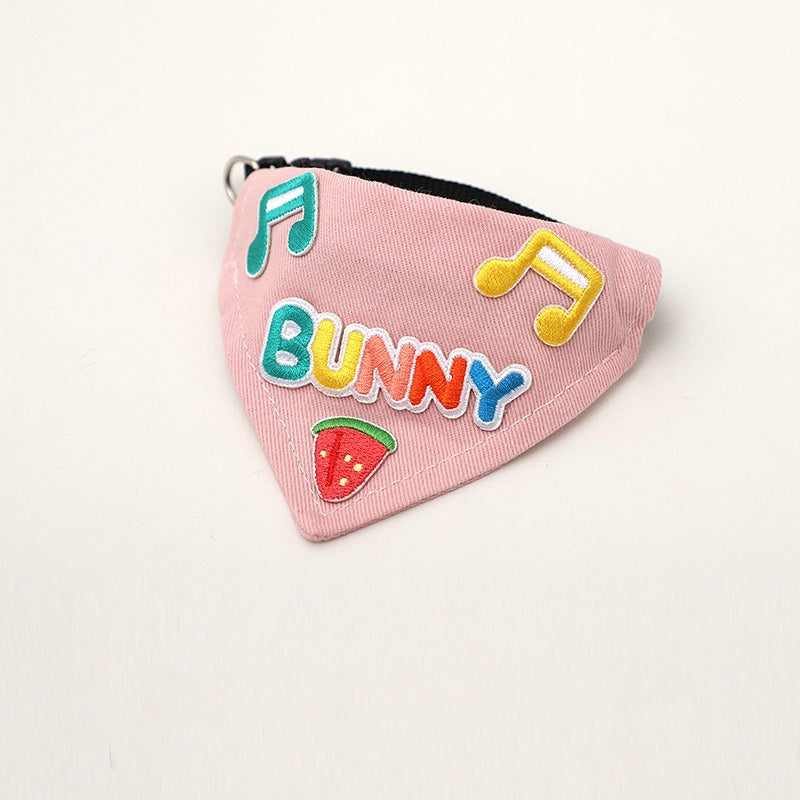 Cartoon Embroidered Dog Bandana