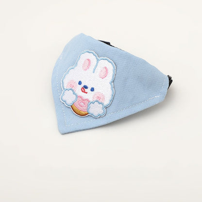 Cartoon Embroidered Dog Bandana
