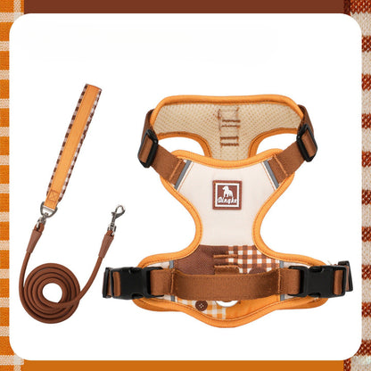 Reflective Patchwork Harness & Leash Set