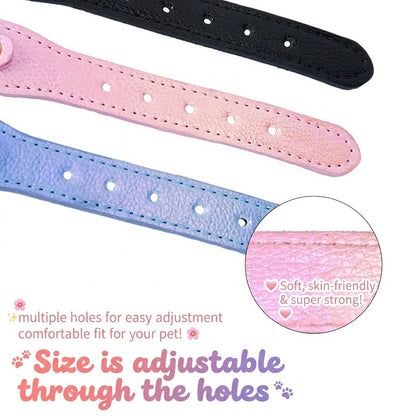 Heart Crystal Shimmer Dog Collar