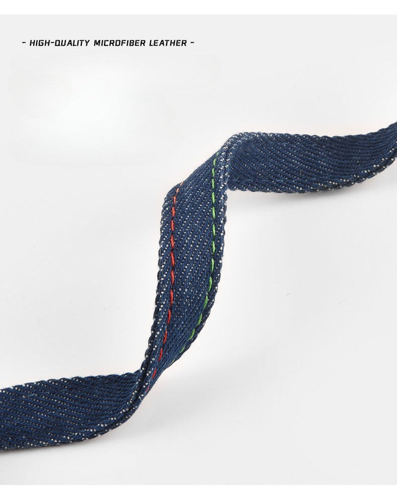 Denim Rhinestone Dog Collar with Bell