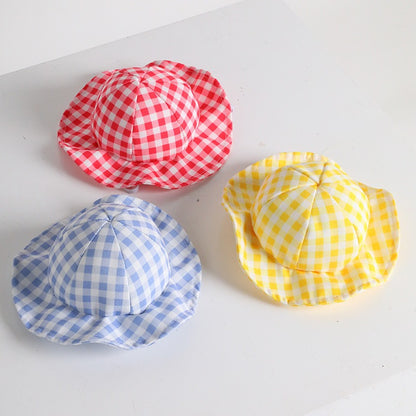 Plaid Sun Protection Dog Hat