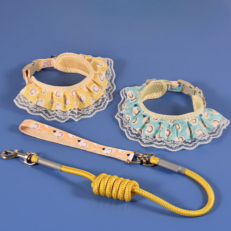 Lace Smiley Collar & Leash Set
