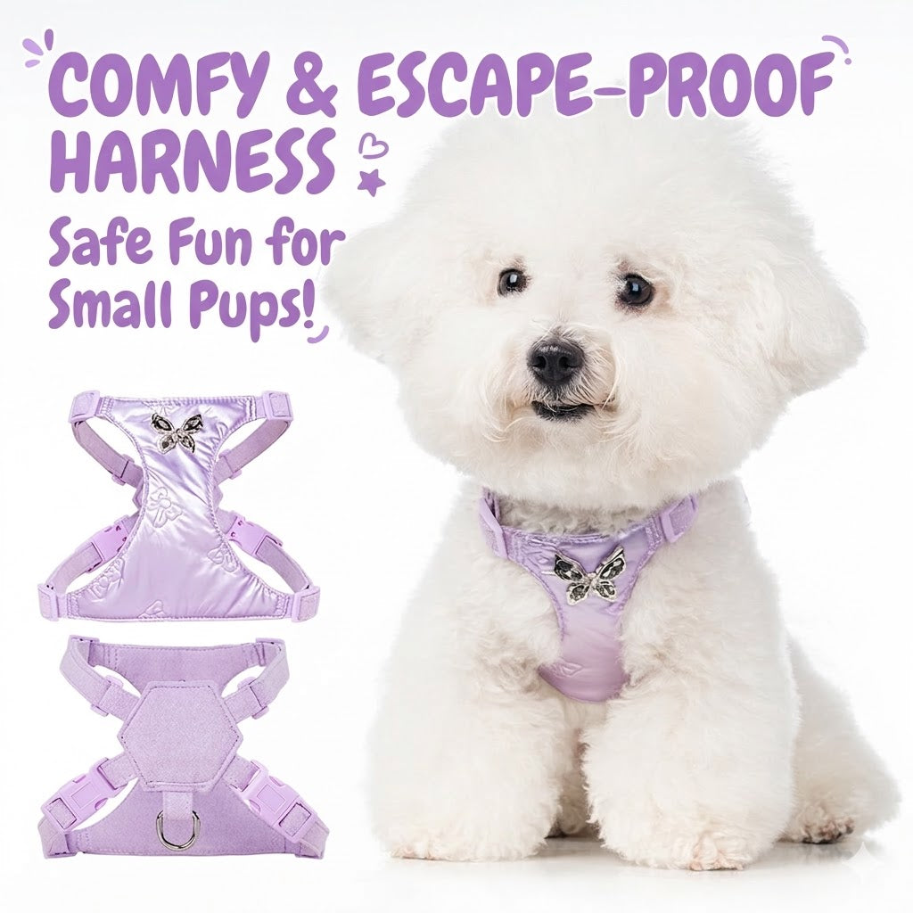 Butterfly Rhinestone Harness & Leash Set