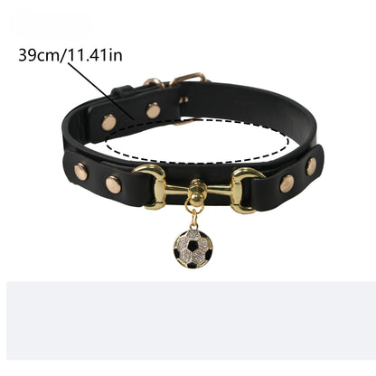 Faux Leather Charm Dog Collar for Dogs – Multi-Color