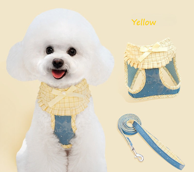 Plaid Ruffle Harness & Leash Set