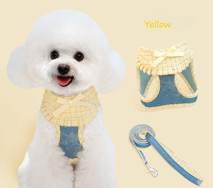 Plaid Ruffle Harness & Leash Set