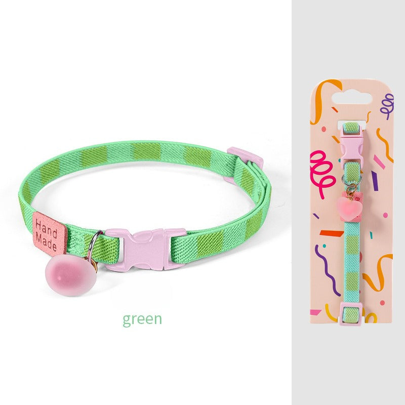 Checkered Elastic Dog Collar