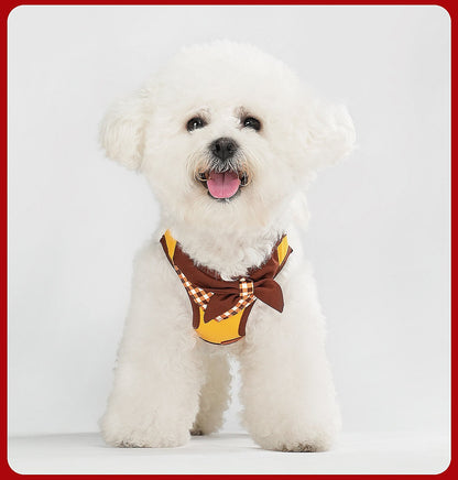 Plaid Bow Harness & Leash Set
