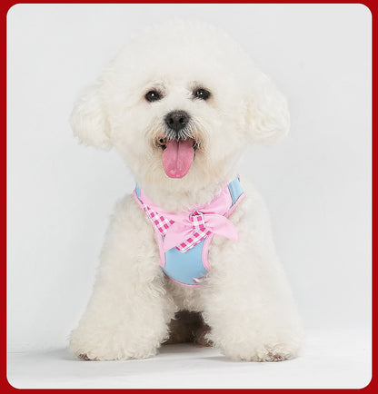 Plaid Bow Harness & Leash Set