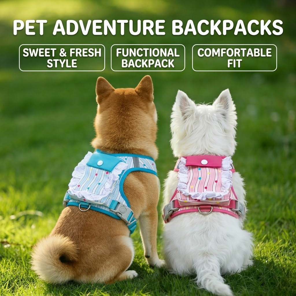 Ruffle Backpack Harness & Leash Set
