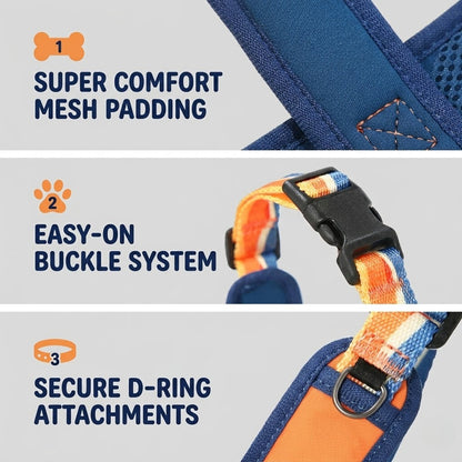 X-Shaped Breathable Harness & Leash Set