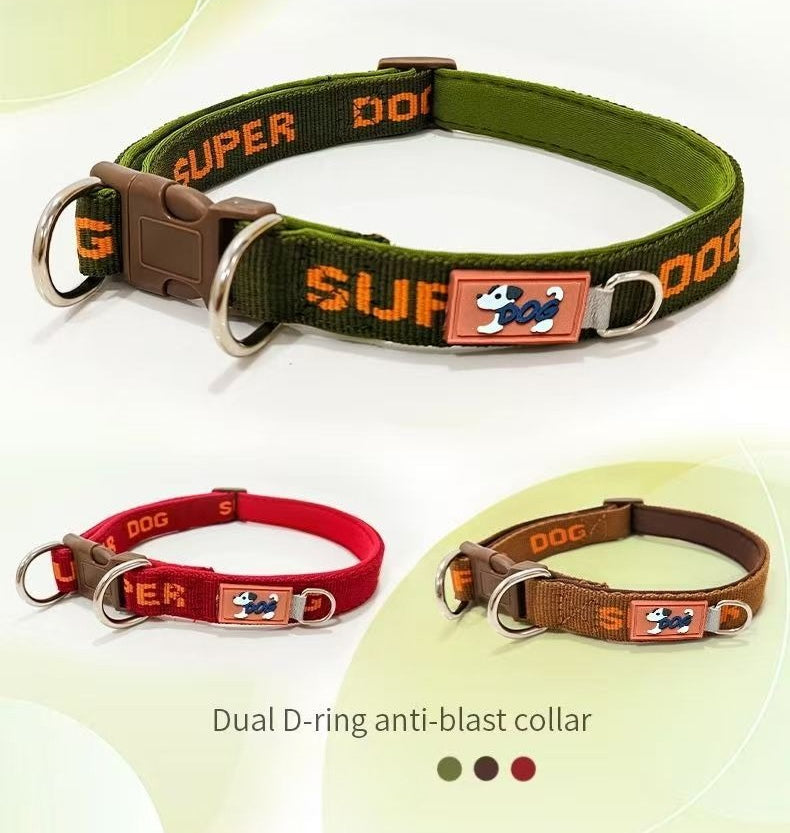 Letter Print Dog Collar for Dogs – Multi