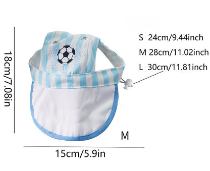 Soccer Striped Dog Baseball Cap – Blue