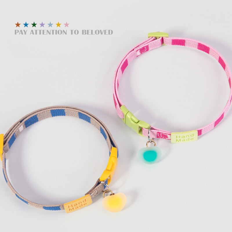 Checkered Elastic Dog Collar