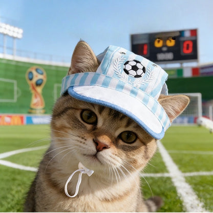Soccer Striped Dog Baseball Cap – Blue