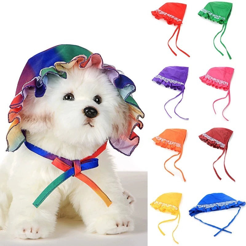 Lace Trim Dog Hat