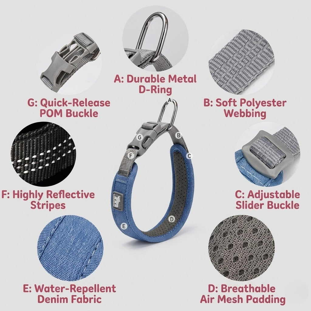 Reflective Padded Collar & Leash Set