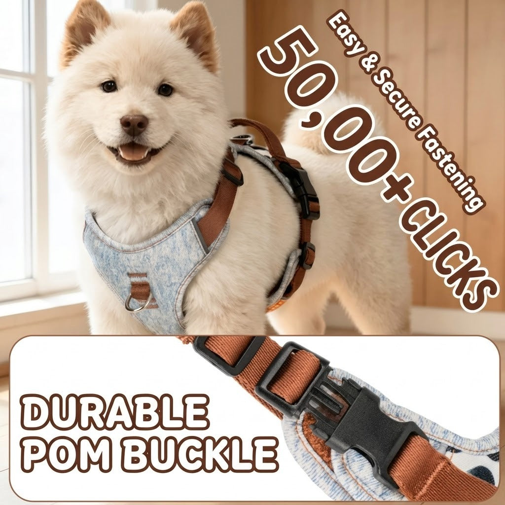Reflective Patchwork Harness & Leash Set