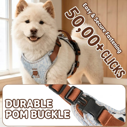 Reflective Patchwork Harness & Leash Set