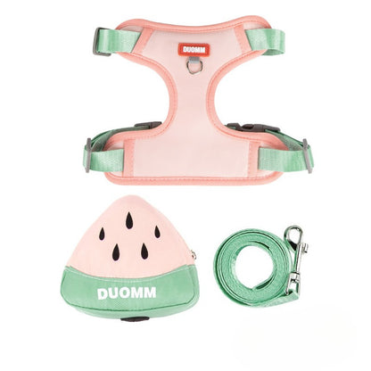 Fruit Pattern Harness, Leash & Backpack Set