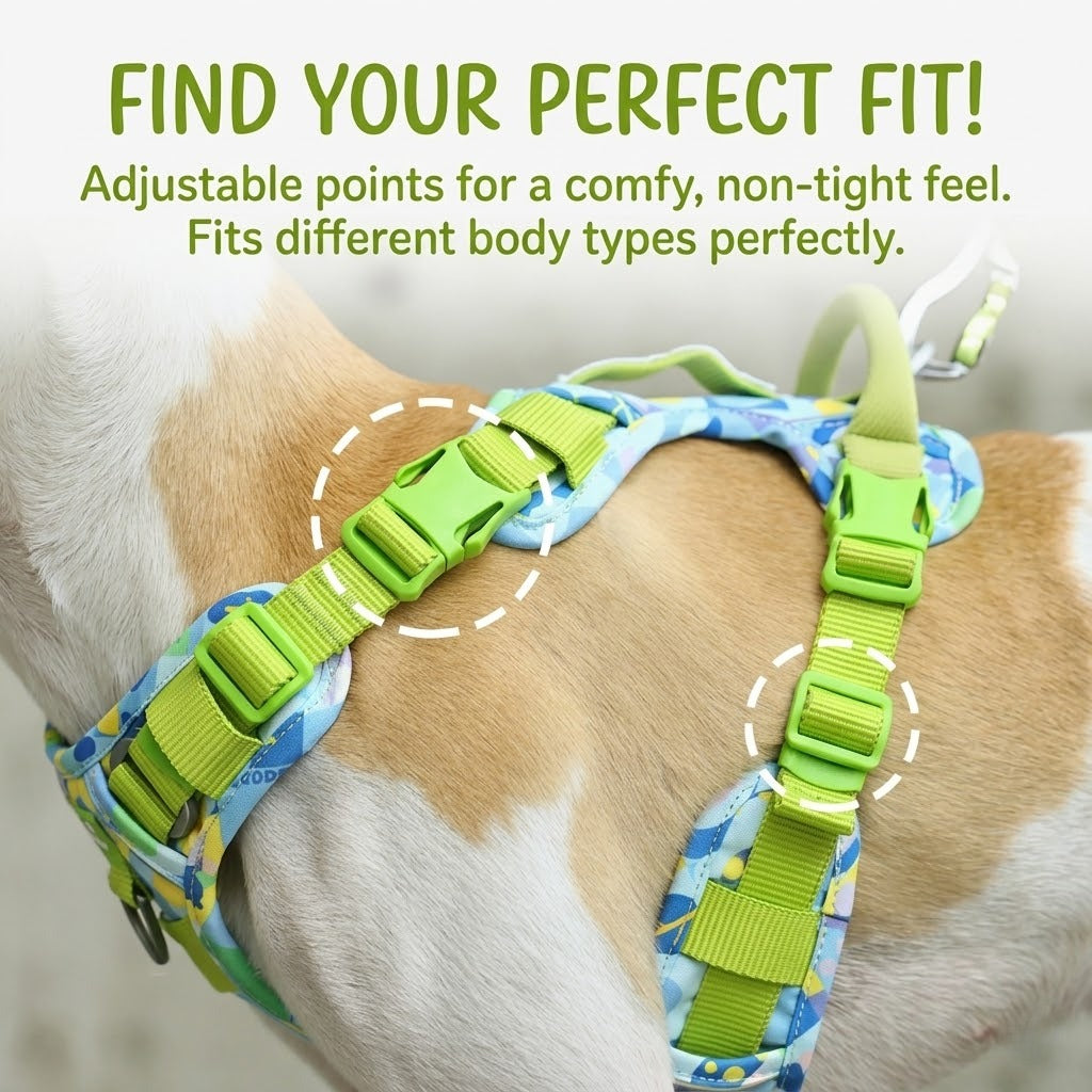 Reflective Patterned Dog Harness