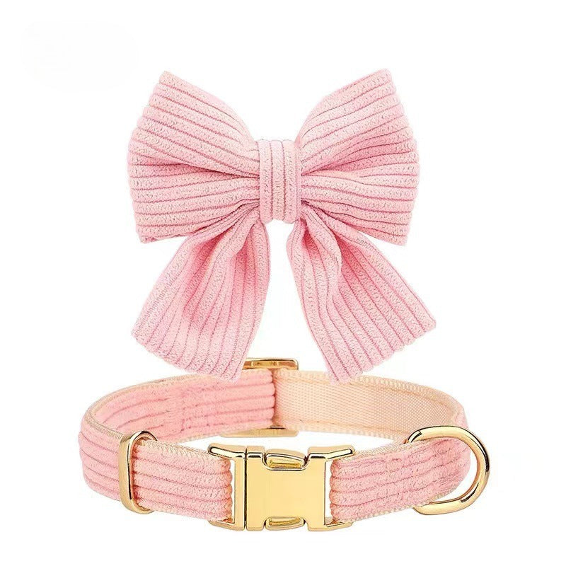 Corduroy Bow Collar Set
