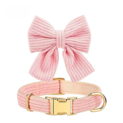Corduroy Bow Collar Set