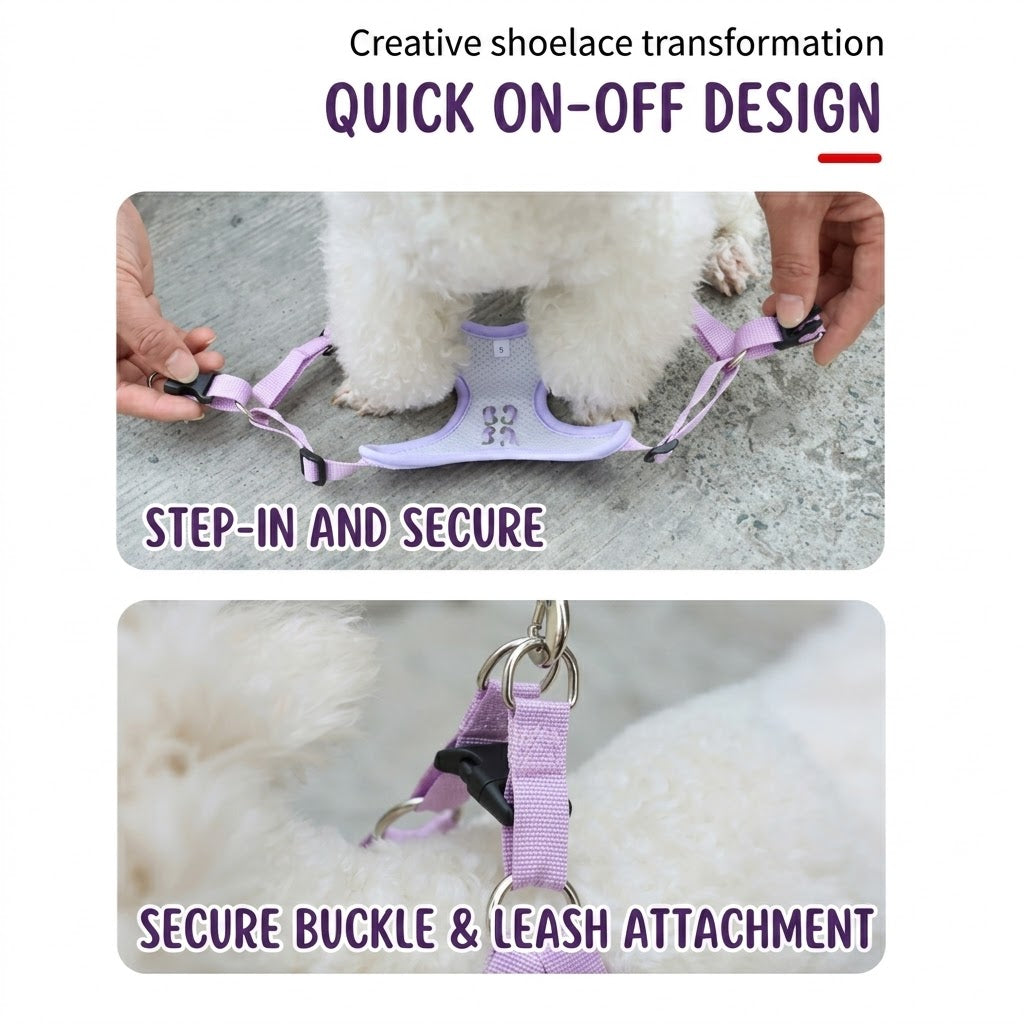 Reflective Mesh Harness & Leash Set