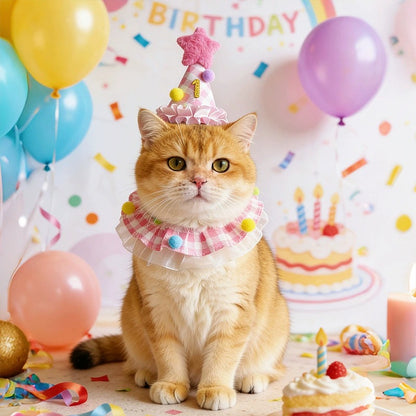 Plaid Birthday Hat & Bandana Set