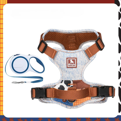 Reflective Patchwork Harness & Leash Set