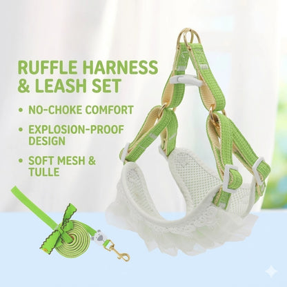 Lace Trim Harness & Leash Set