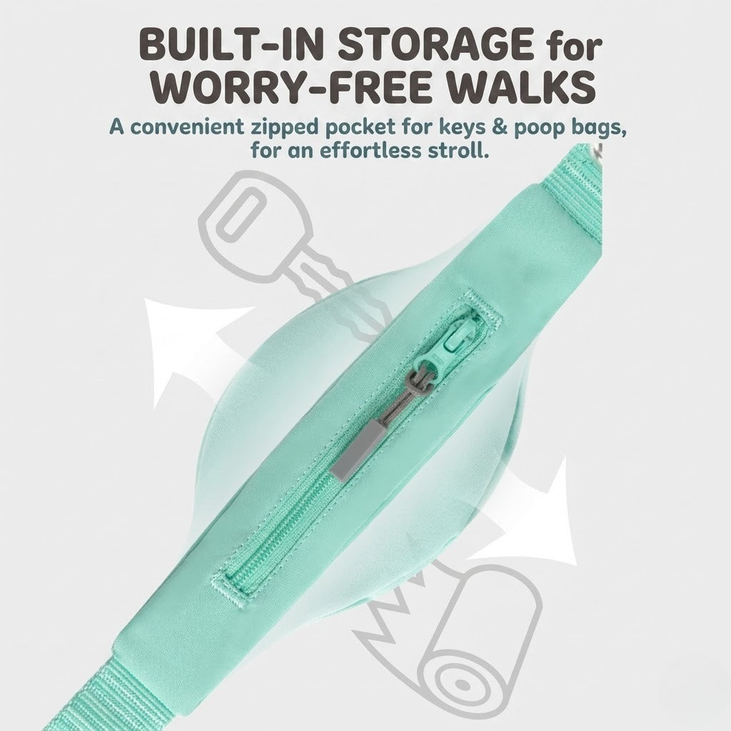 Lightweight CORDURA Dog Leash with Storage Pocket
