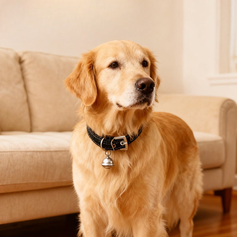 Rhinestone Denim Dog Collar